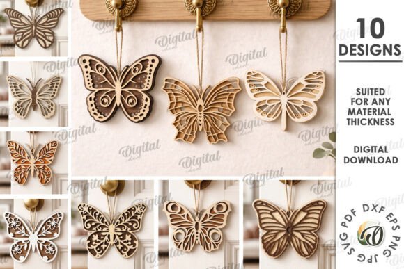 3D Butterflies Bundle Laser Cut
