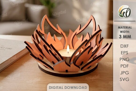3D Candle Holder Laser Cut