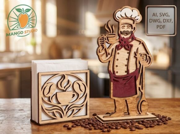 3D Chef Decor Coffee Napkin Holder