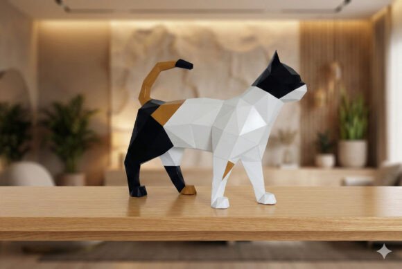 3D Papercraft Walking Cat
