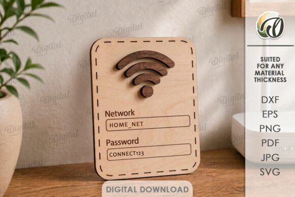 3D Wi-fi Password Sign Laser Cut