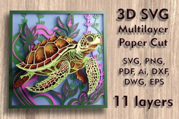 Creating Depth and Dimension with Sea Turtle 3d Multilayer PaperΠ‘ut Files