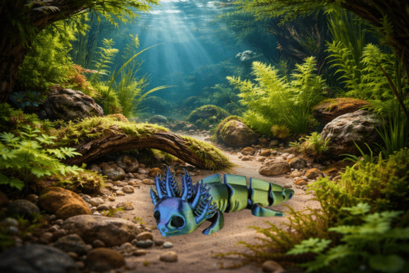 Cute Flexi Axolotl 3D Print Model