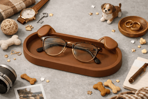 Dog Ear Glasses Holder Tray STL for Easy 3D Printing