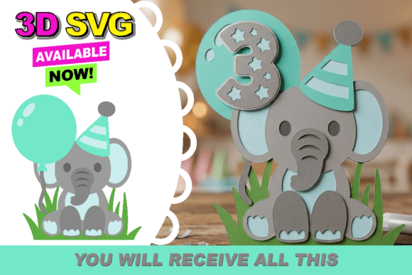 Elephant Baby 3D SVG: A Charming Digital Asset for Creative Projects