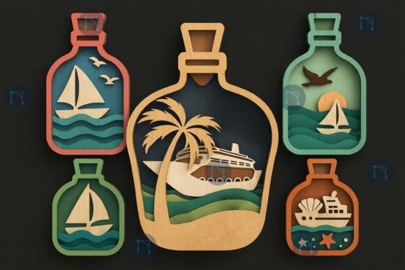 Mastering the Art of Layered Nautical Decor: A Deep Dive into the 3D Ship in a Bottle Ocean Sea SVG Bundle