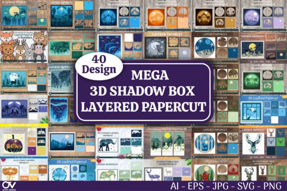 Mega Bundle 3D Shadow Box Svg