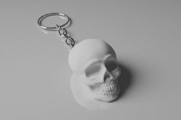 Skull Keychain Digital 3d Printing File