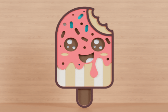 Summer Ice-cream SVG Layered 3D SVG